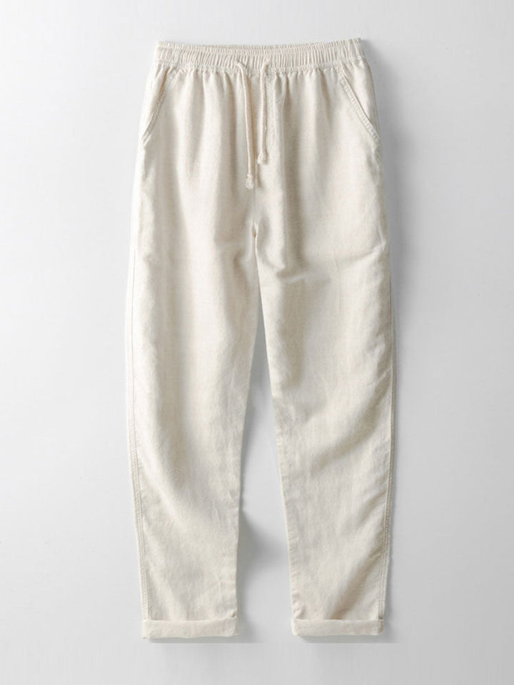 Geometric Jacquard Cuban Shirt & Straight Linen Trousers