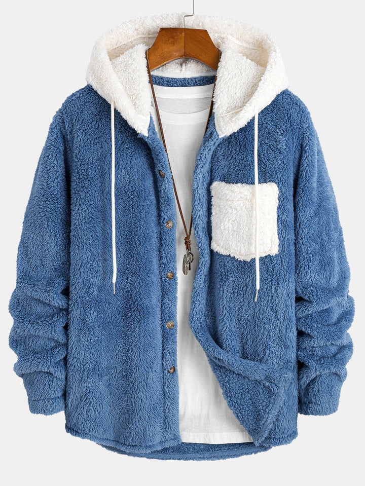 Hooded Shirt in Contrasting Plush