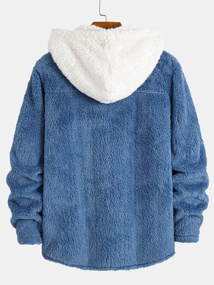 Hooded Shirt in Contrasting Plush