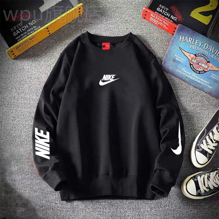 NK™ Premium Minimalist Sports Sweatshirt with Round Neck
