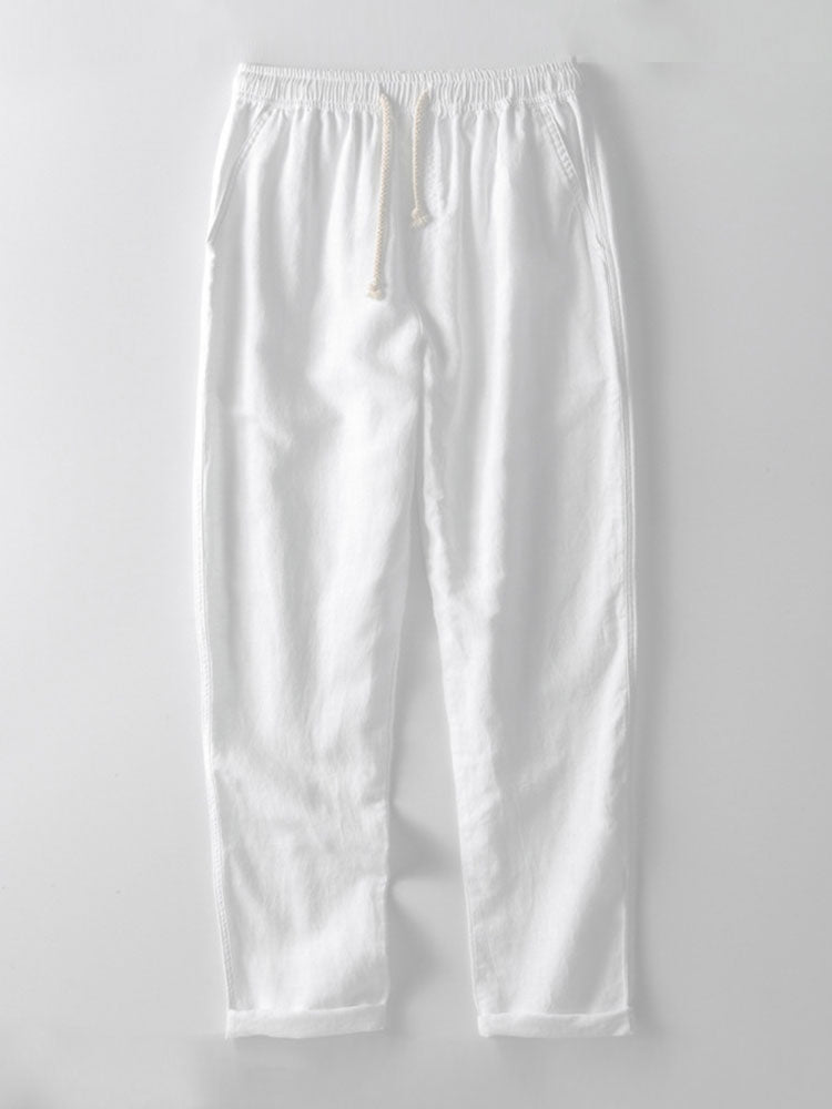 Geometric Jacquard Cuban Shirt & Straight Linen Trousers