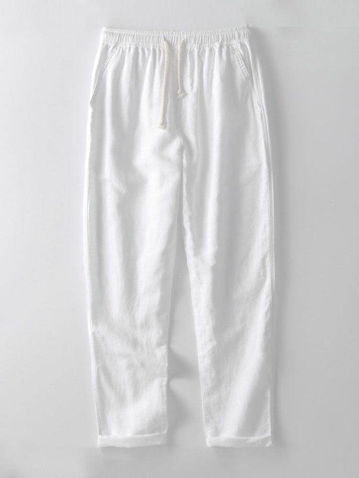 Geometric Jacquard Cuban Shirt & Straight Linen Trousers