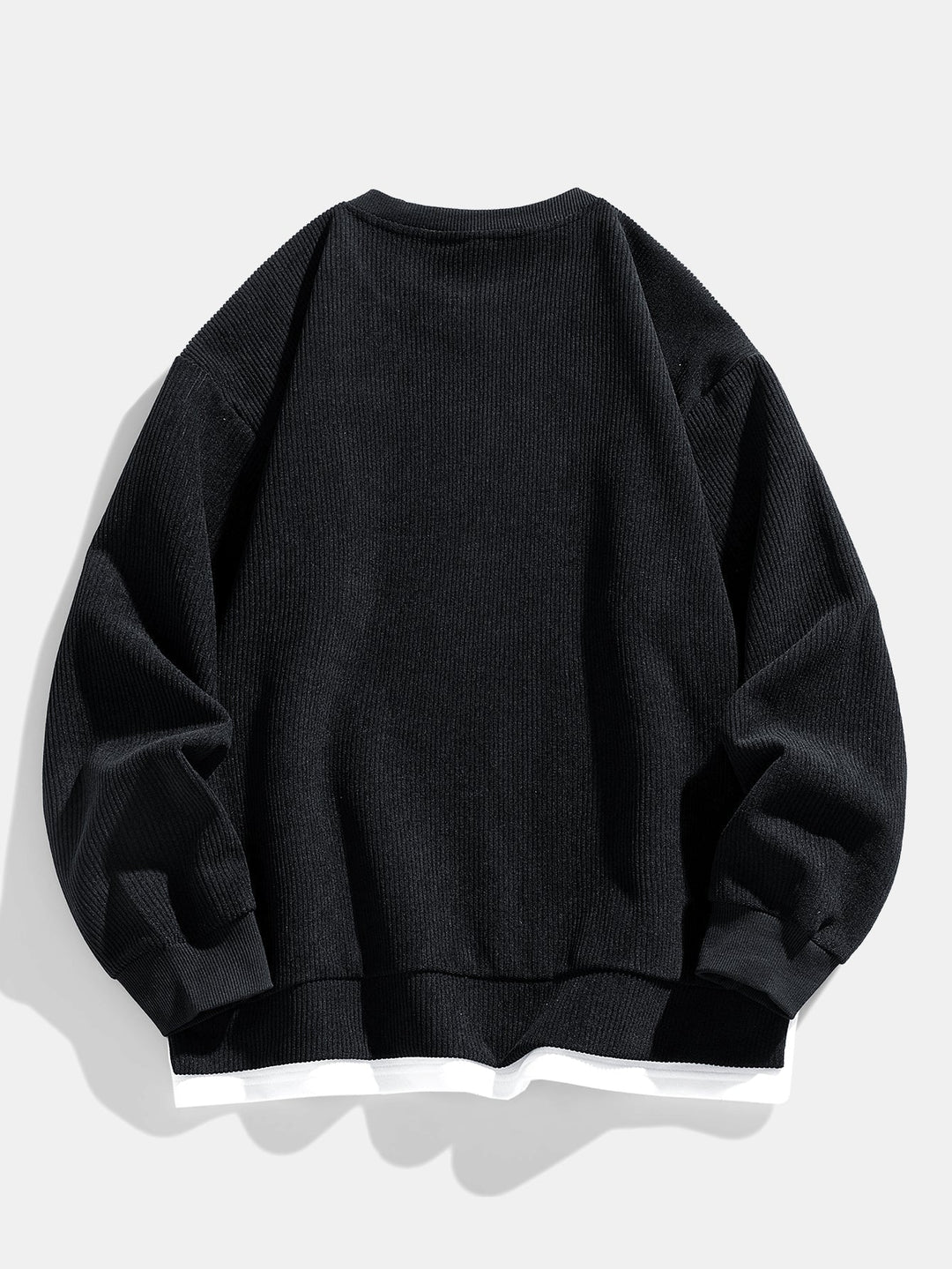 Stretch Corduroy Jersey Sweatshirt with Round Neck 2 in 1