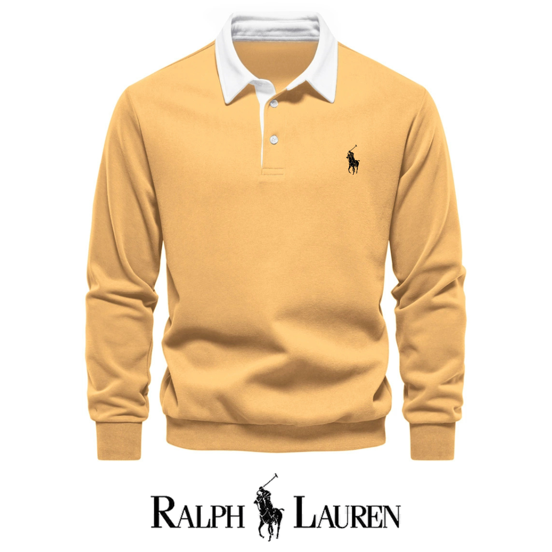 RL – Men's Long Sleeve Polo Collar Sweater for Autumn