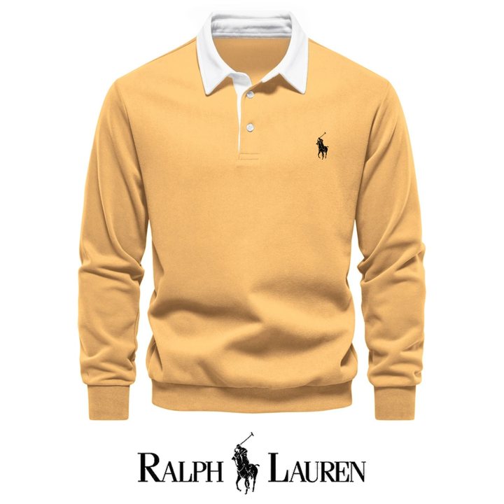 RL – Men's Long Sleeve Polo Collar Sweater for Autumn