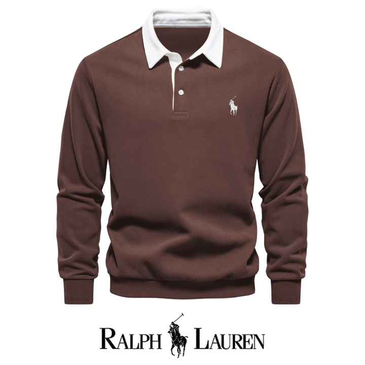 RL – Men's Long Sleeve Polo Collar Sweater for Autumn