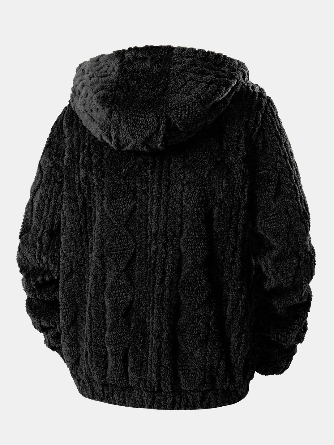 Geometric Teddy Jacquard Hoodie