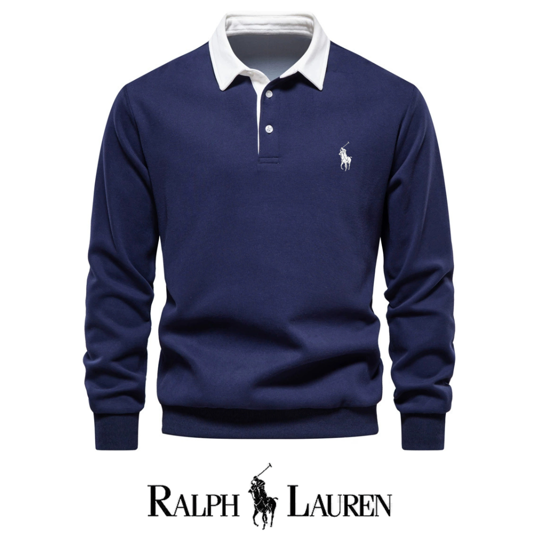 RL – Men's Long Sleeve Polo Collar Sweater for Autumn
