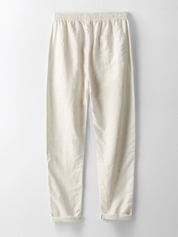 Geometric Jacquard Cuban Shirt & Straight Linen Trousers