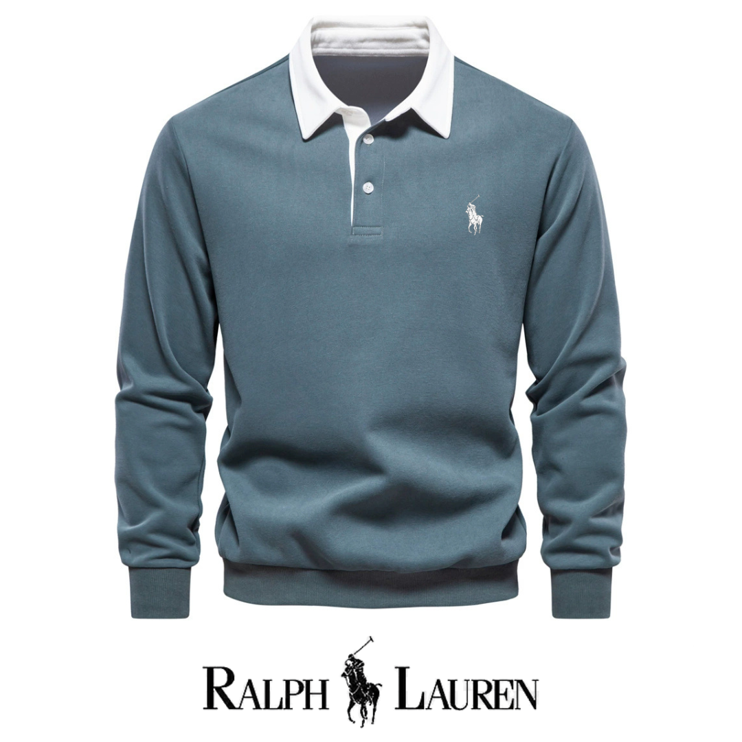 RL – Men's Long Sleeve Polo Collar Sweater for Autumn