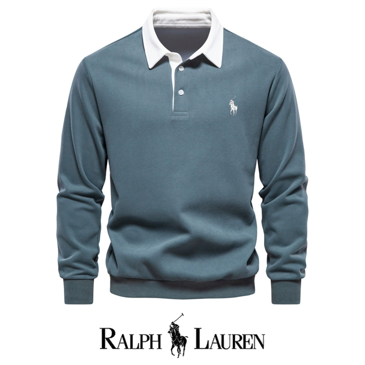 RL – Men's Long Sleeve Polo Collar Sweater for Autumn