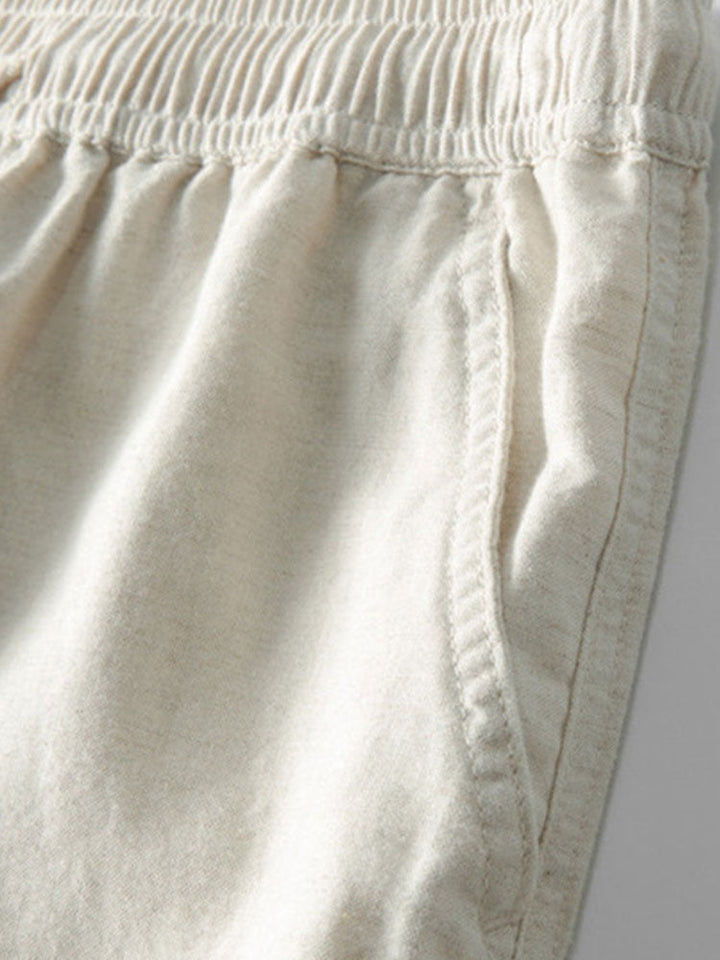 Geometric Jacquard Cuban Shirt & Straight Linen Trousers