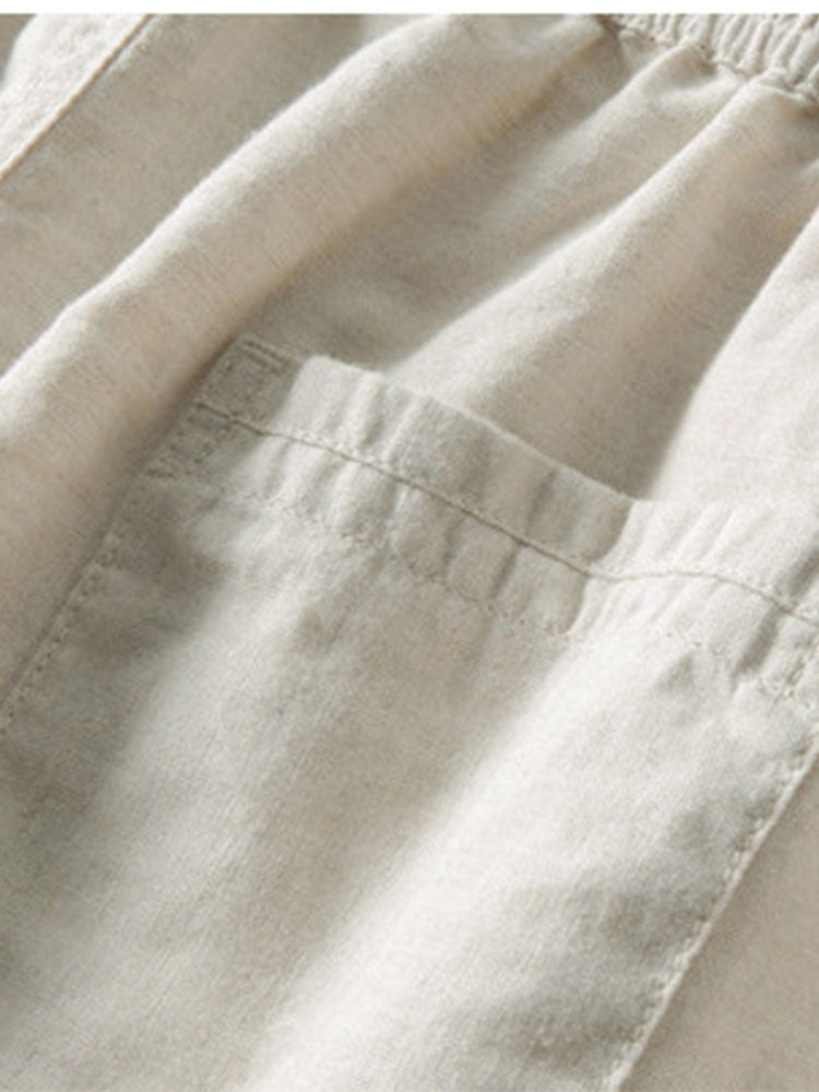 Geometric Jacquard Cuban Shirt & Straight Linen Trousers