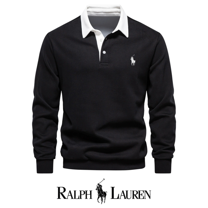 RL – Men's Long Sleeve Polo Collar Sweater for Autumn