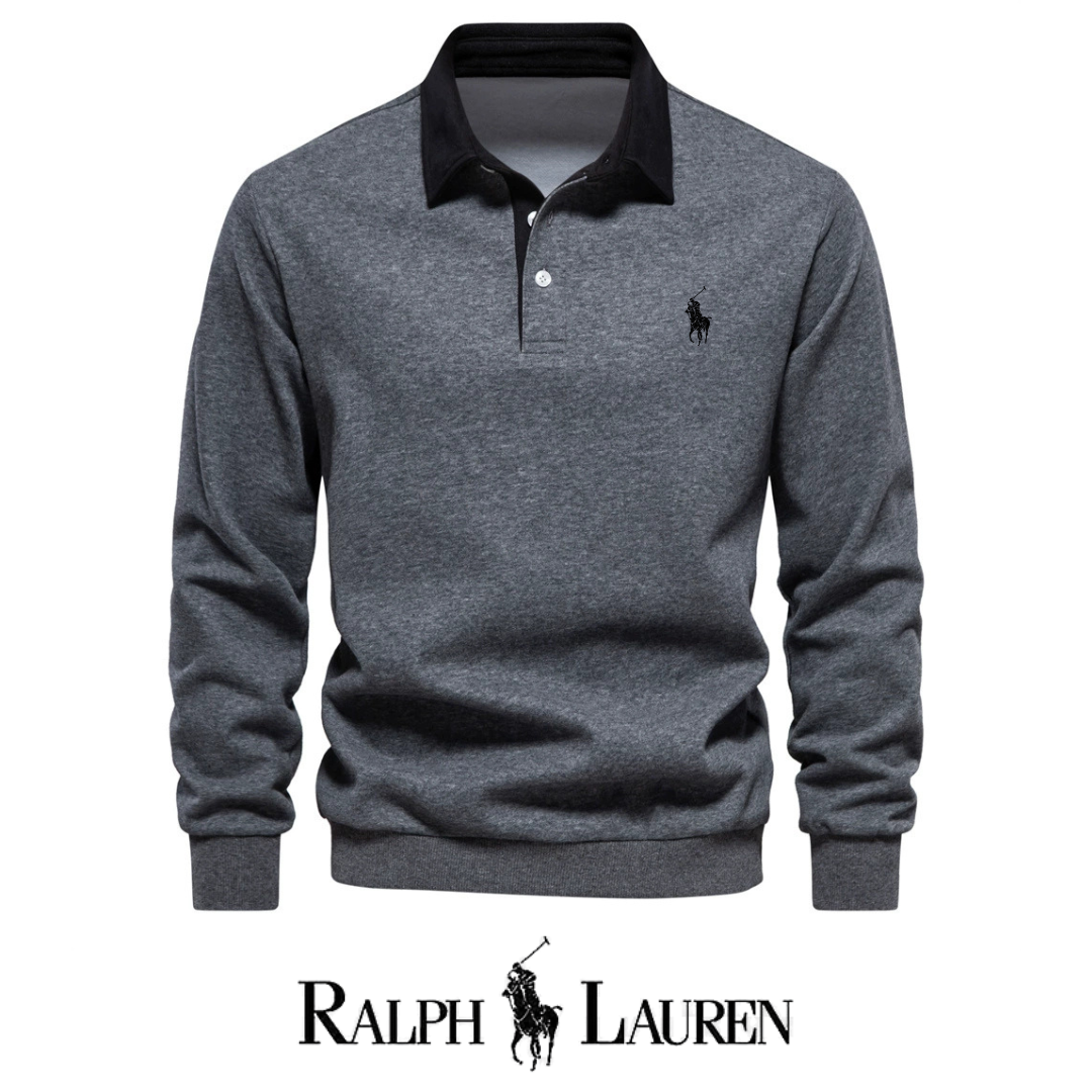 RL – Men's Long Sleeve Polo Collar Sweater for Autumn