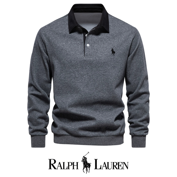 RL – Men's Long Sleeve Polo Collar Sweater for Autumn