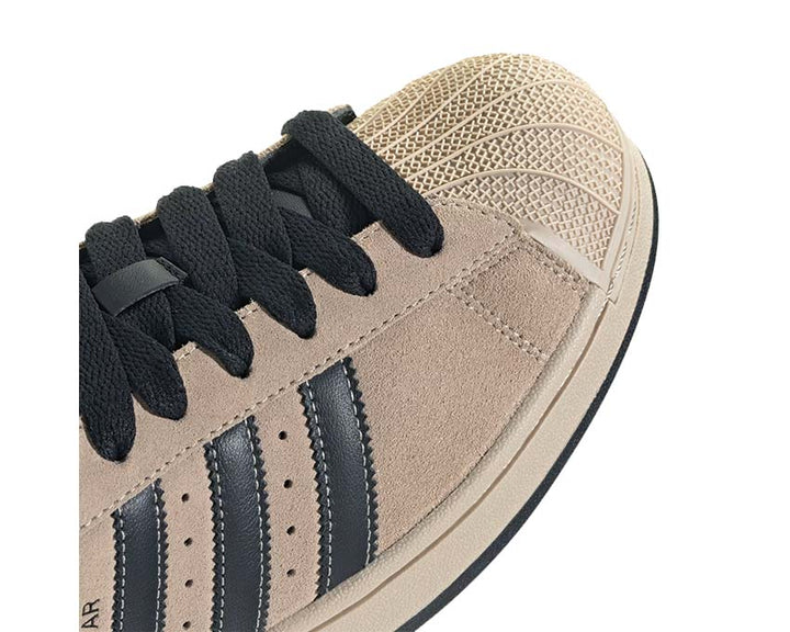 Khaki Leather Sneakers with Iconic Shell Design