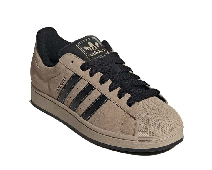 Khaki Leather Sneakers with Iconic Shell Design