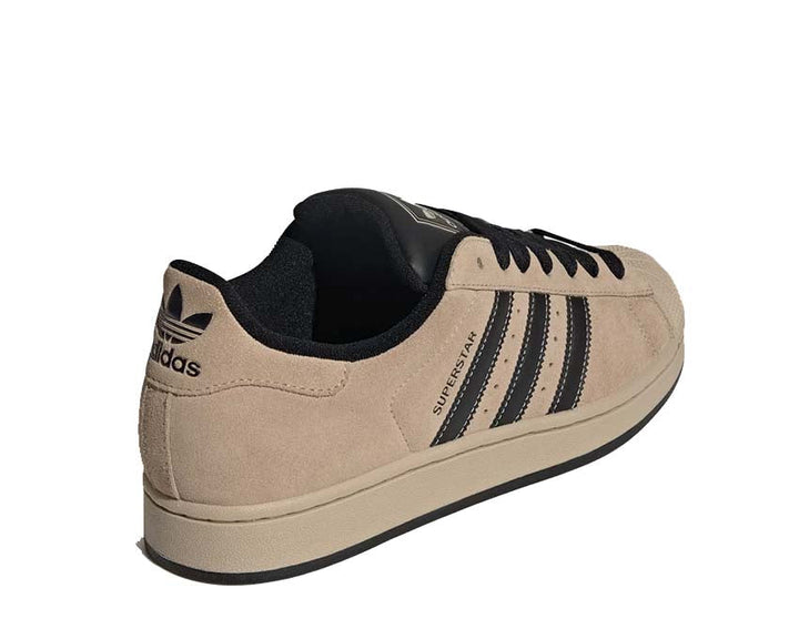 Khaki Leather Sneakers with Iconic Shell Design