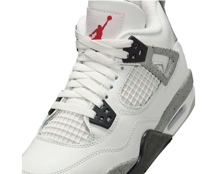 Retro sports shoes for boys, white model with cement-coloured details