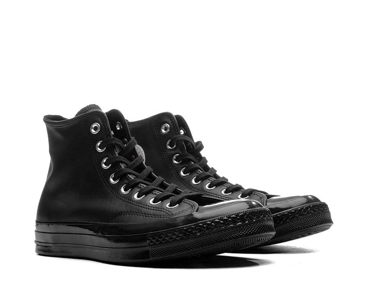 Black High Canvas Boots with Rubber Sole