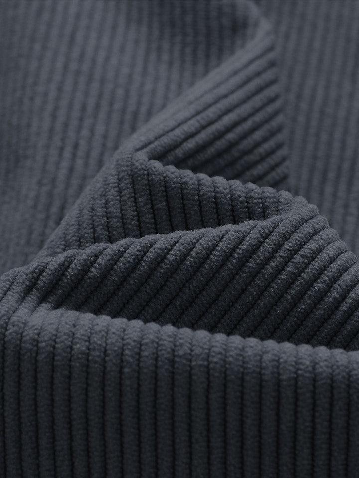 Stretch Corduroy Jersey Sweatshirt with Round Neck 2 in 1