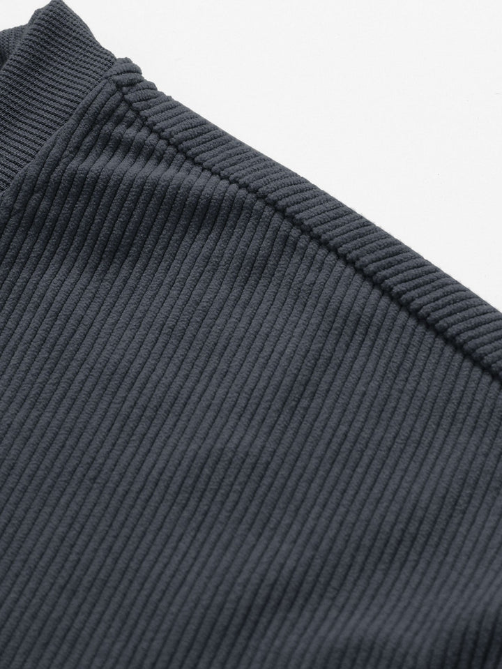 Stretch Corduroy Jersey Sweatshirt with Round Neck 2 in 1