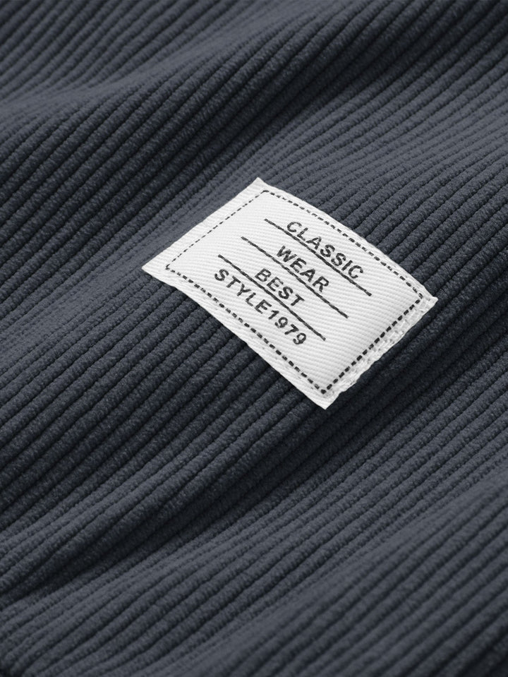 Stretch Corduroy Jersey Sweatshirt with Round Neck 2 in 1