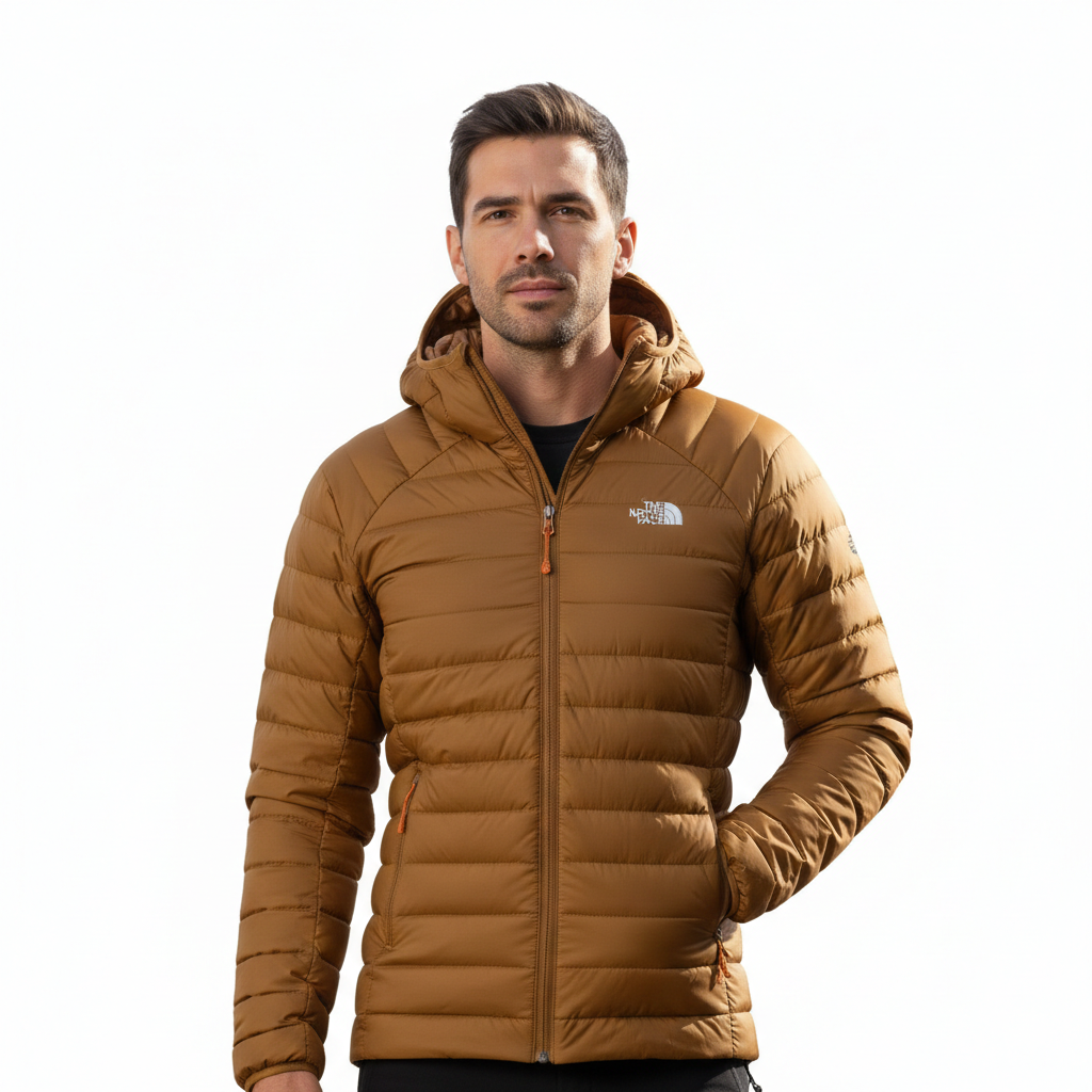 Men's Stretch Down Puffer Jacket with Hood – Slim Fit