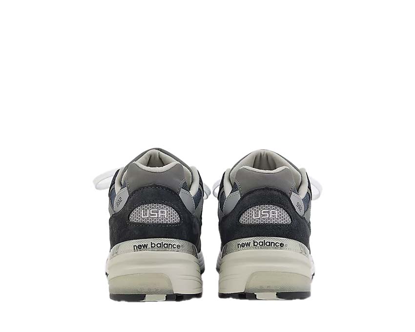 Sports shoes made of leather and fabric, navy blue, produced in the United States.