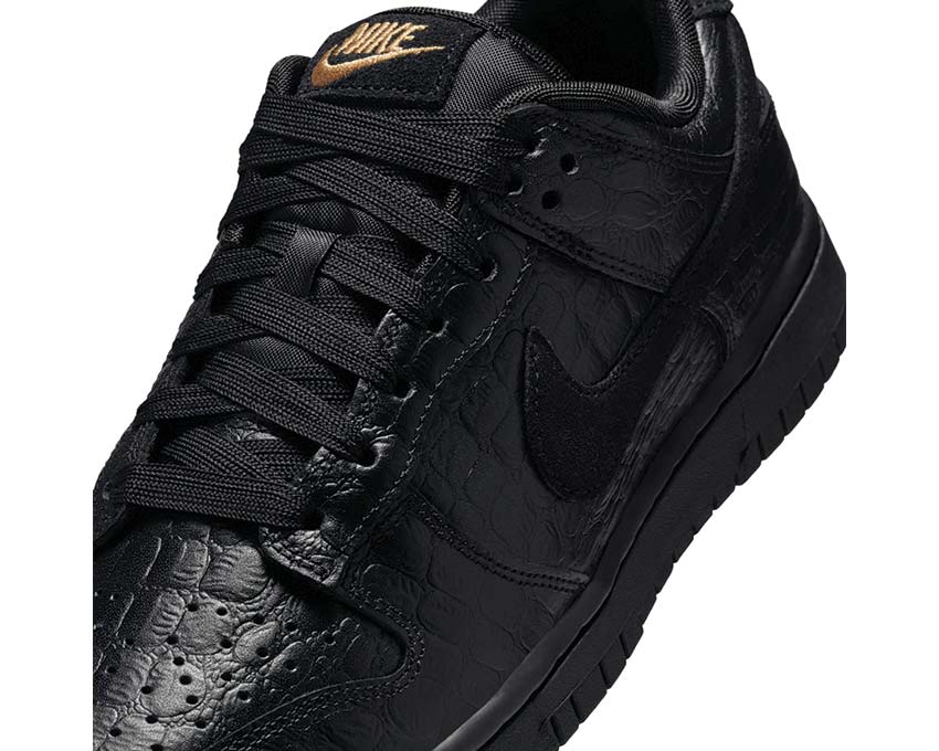 Low leather sneakers with black crocodile pattern for spring/summer season