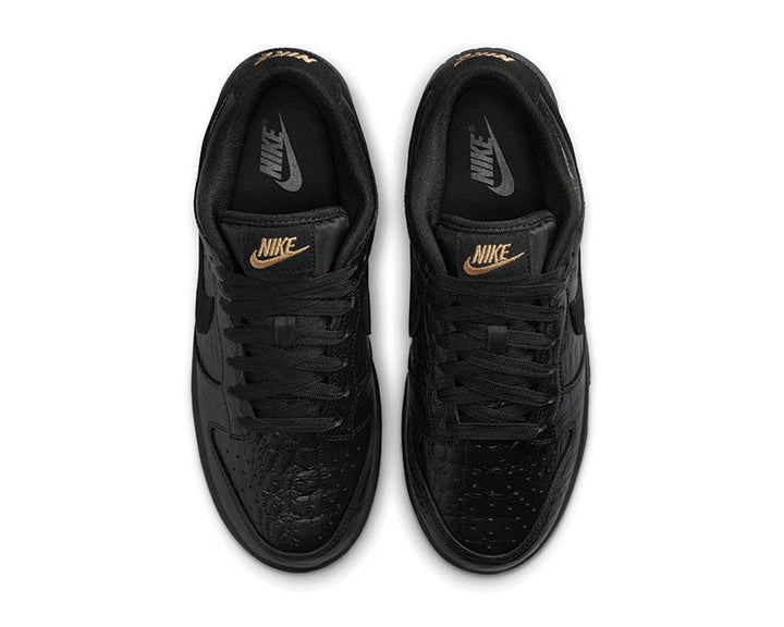 Low leather sneakers with black crocodile pattern for spring/summer season