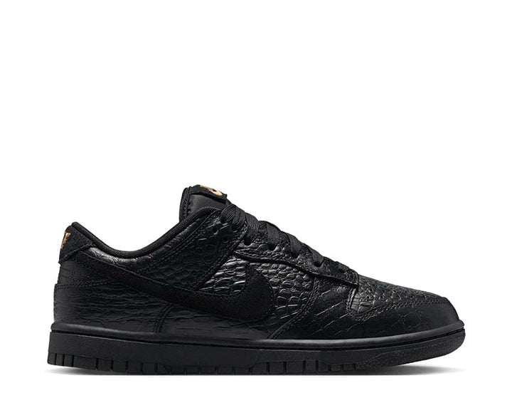Low leather sneakers with black crocodile pattern for spring/summer season