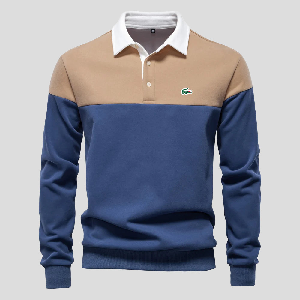 Premium Colour-Block Cotton Polo