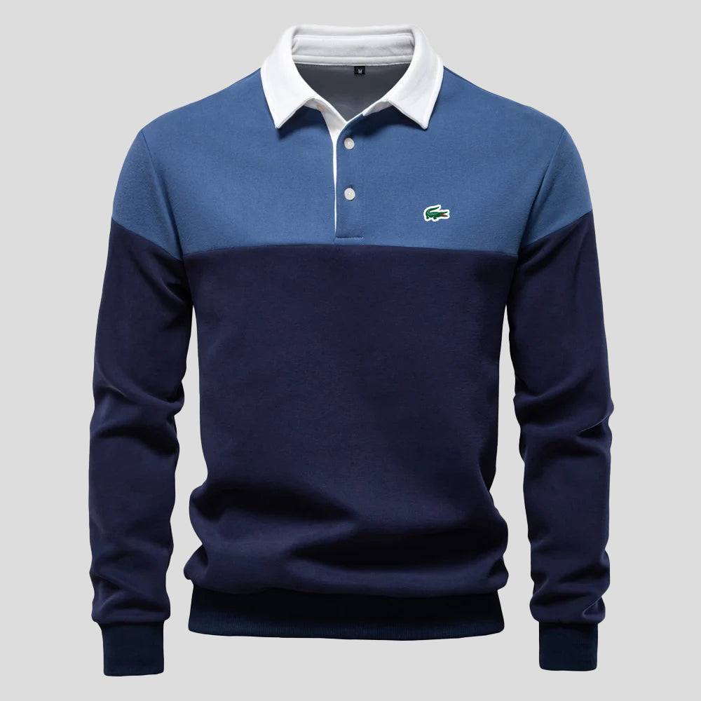 Premium Colour-Block Cotton Polo