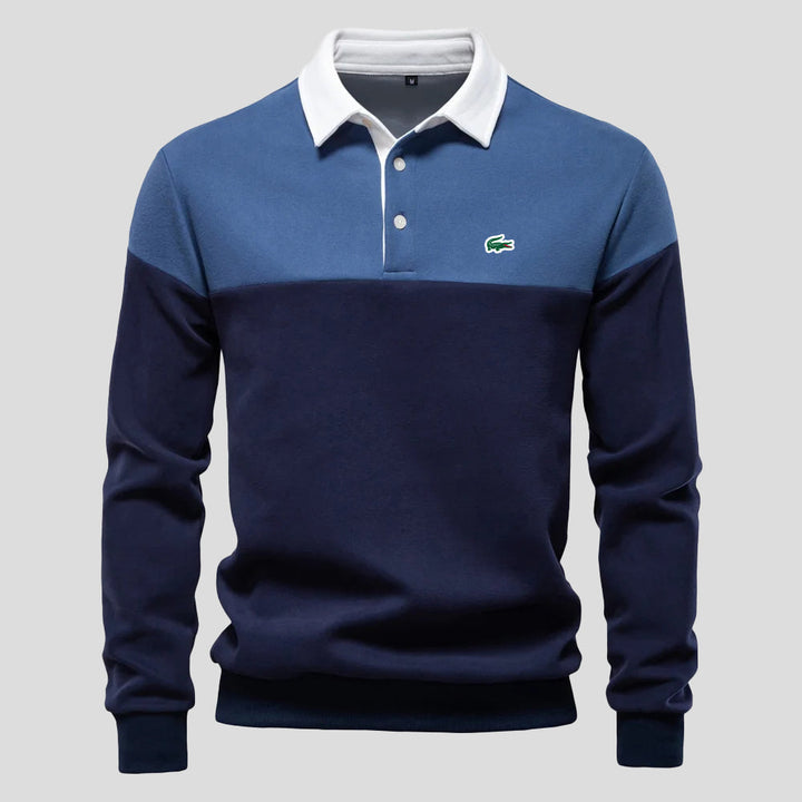 Premium Colour-Block Cotton Polo
