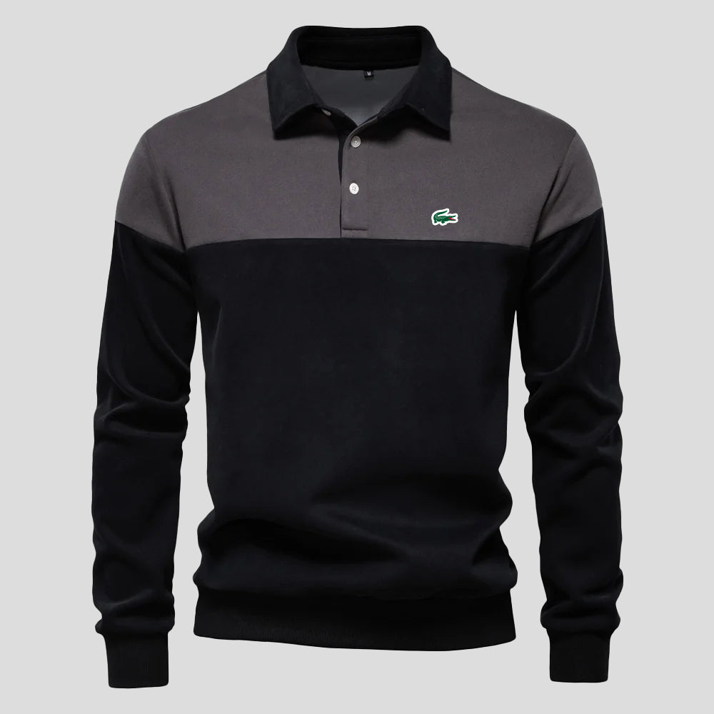 Premium Colour-Block Cotton Polo
