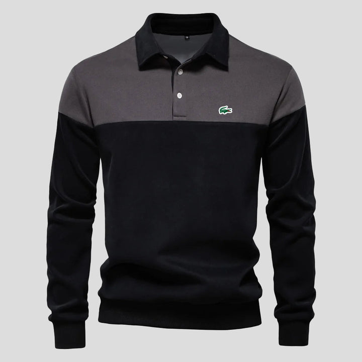 Premium Colour-Block Cotton Polo