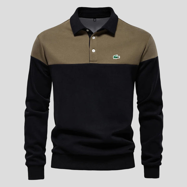 Premium Colour-Block Cotton Polo