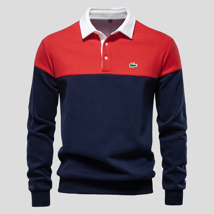 Premium Colour-Block Cotton Polo