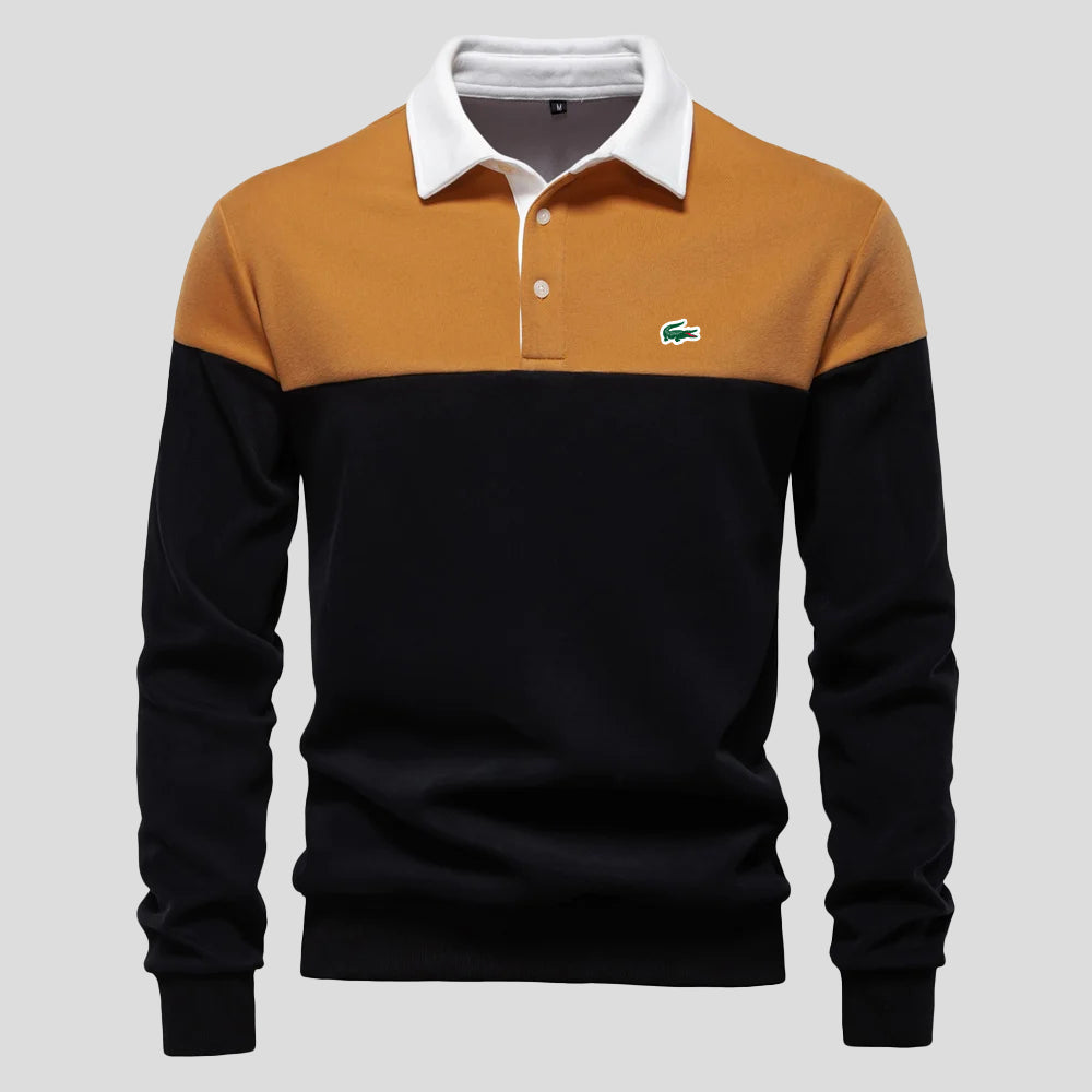 Premium Colour-Block Cotton Polo