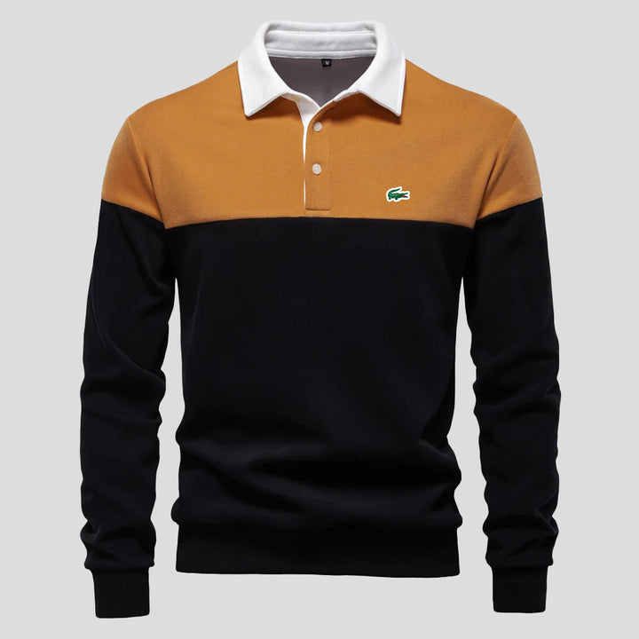 Premium Colour-Block Cotton Polo