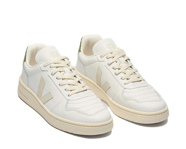 White Textured Leather Trainers