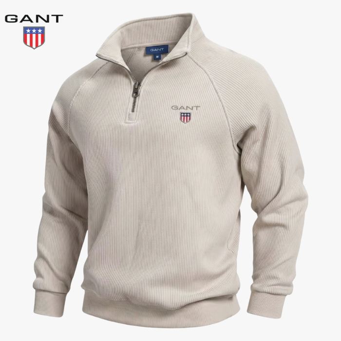 GANT™ Sweater with Half Zip and Ribbed Pattern