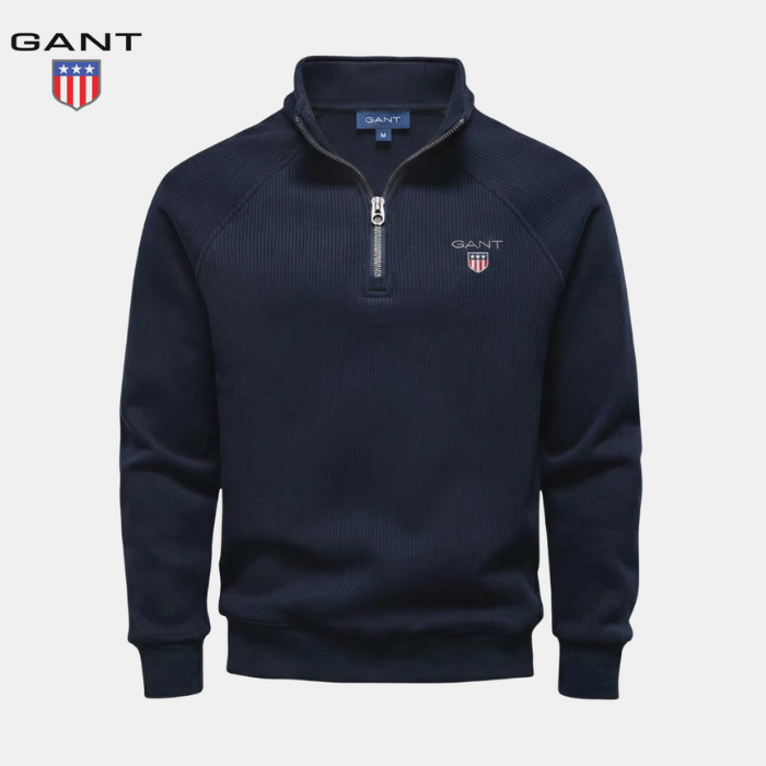 GANT™ Sweater with Half Zip and Ribbed Pattern