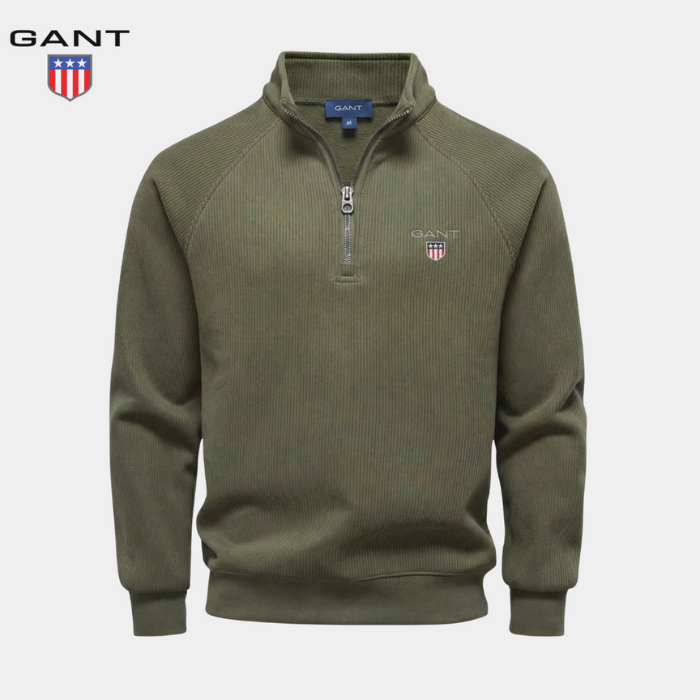 GANT™ Sweater with Half Zip and Ribbed Pattern