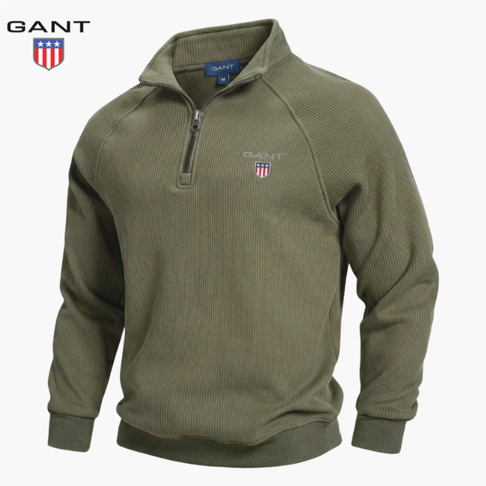 GANT™ Sweater with Half Zip and Ribbed Pattern