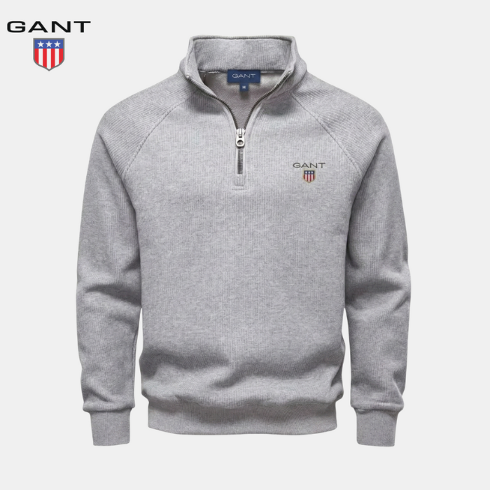 GANT™ Sweater with Half Zip and Ribbed Pattern
