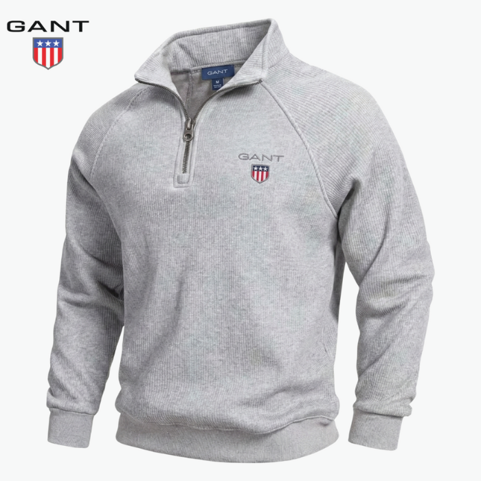GANT™ Sweater with Half Zip and Ribbed Pattern