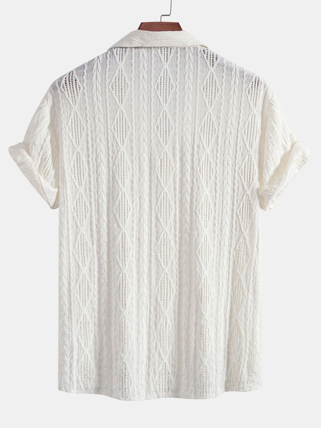 Geometric Jacquard Cuban Shirt & Straight Linen Trousers